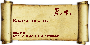 Radics Andrea névjegykártya