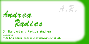 andrea radics business card
